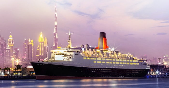 Queen Elizabeth 2 Cruise Ship Becomes Floating Hotel in Dubai